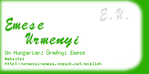 emese urmenyi business card