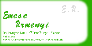 emese urmenyi business card